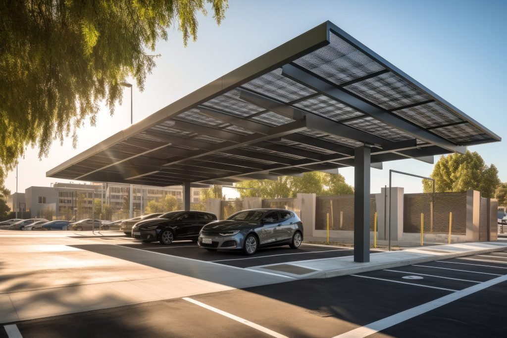 modern-solar-carport-for-public-vehicle-parking-site-generative-ai